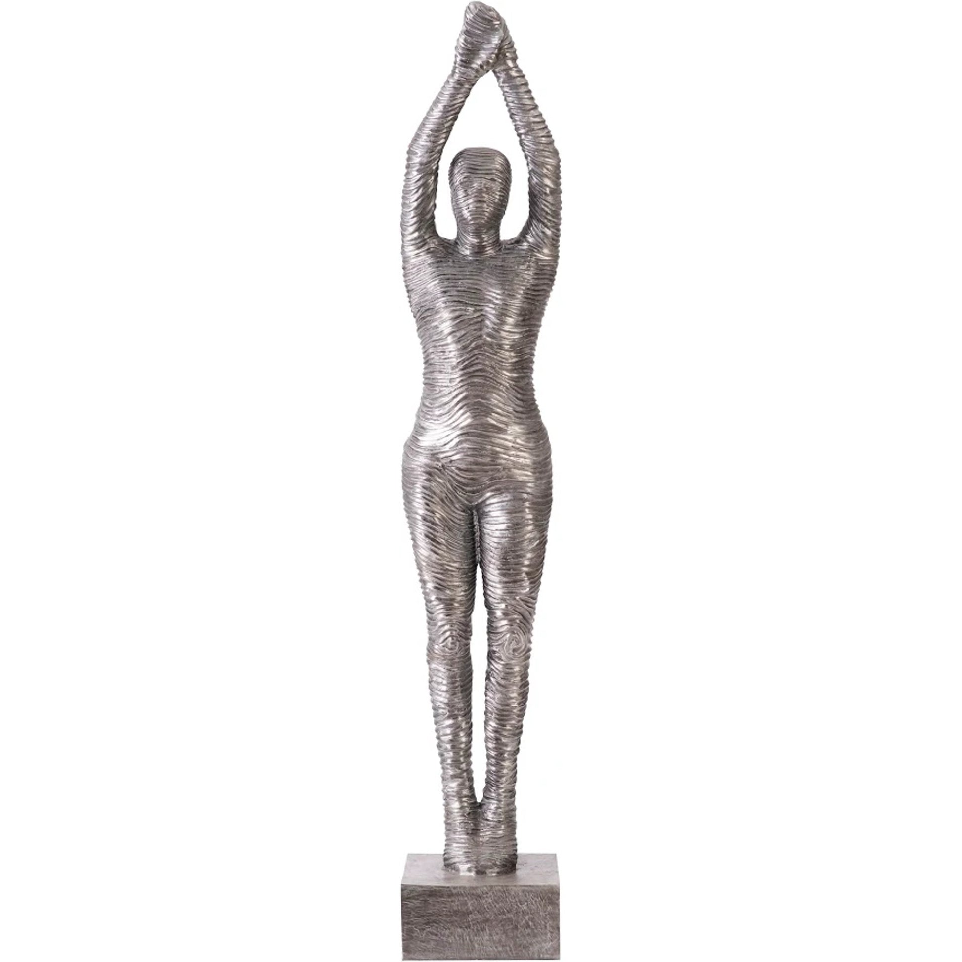 Standing Diving Sculpture by Phillips Collection in silver and silver. Made from metal, aluminum in a modern style.