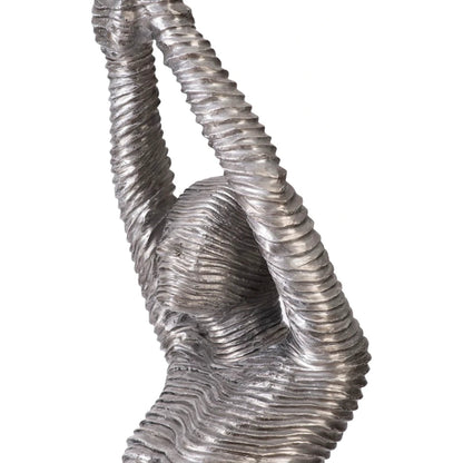 Standing Diving Sculpture by Phillips Collection in silver and silver. Made from metal, aluminum in a modern style.