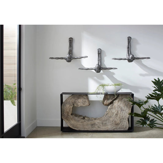 Diving Wall Sculpture by Phillips Collection in aluminum. Made from unique in a coastal style.