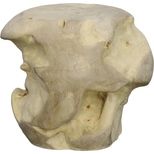 Teak Wood Ball Sculpture by Phillips Collection in off white and bleached. Made from wood, teak in a cottage & farmhouse style.