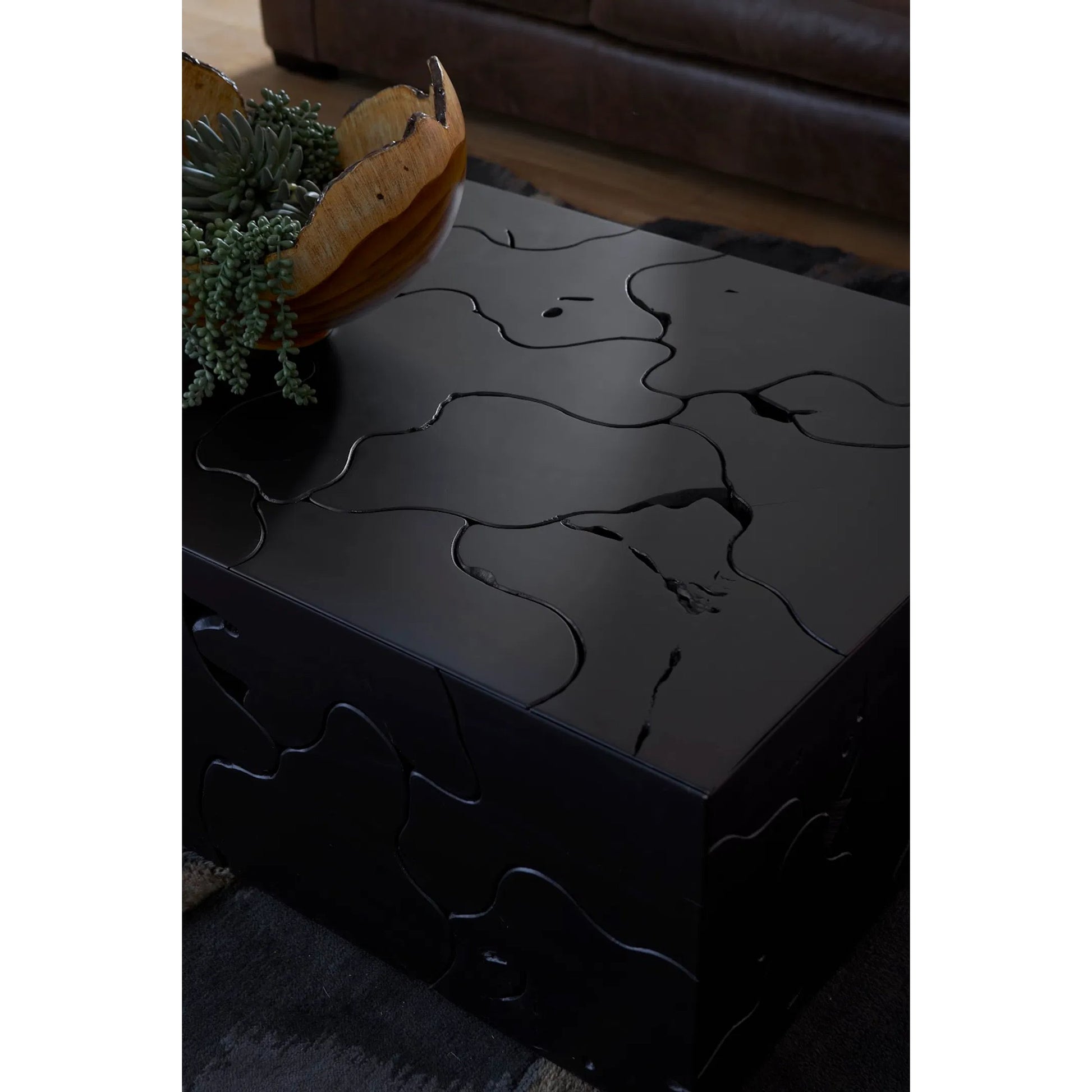 Teak Slice Rectangular Coffee Table by Phillips Collection. Made from wood, teak in a modern style.