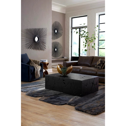 Teak Slice Rectangular Coffee Table by Phillips Collection in black. Made from wood, teak in a modern style.