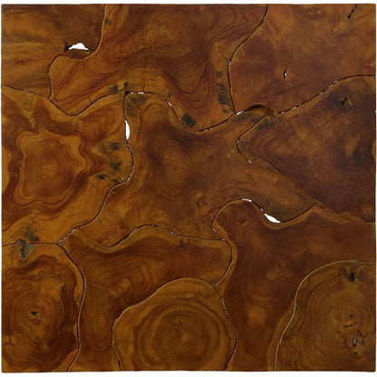Teak Slice Square Coffee Table by Phillips Collection in warm teak red. Made from unique in a eclectic & global style.