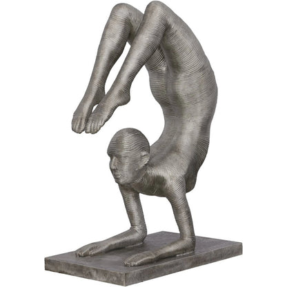 Handstand Scorpion Sculpture by Phillips Collection in silver. Made from metal, aluminum in a modern style.