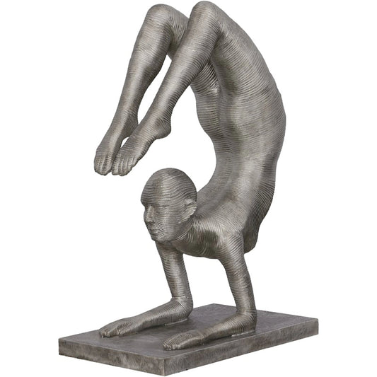 Handstand Scorpion Sculpture by Phillips Collection in silver. Made from metal, aluminum in a modern style.