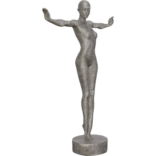 Outstretched Arms Standing Sculpture by Phillips Collection in silver. Made from metal, aluminum in a modern style.