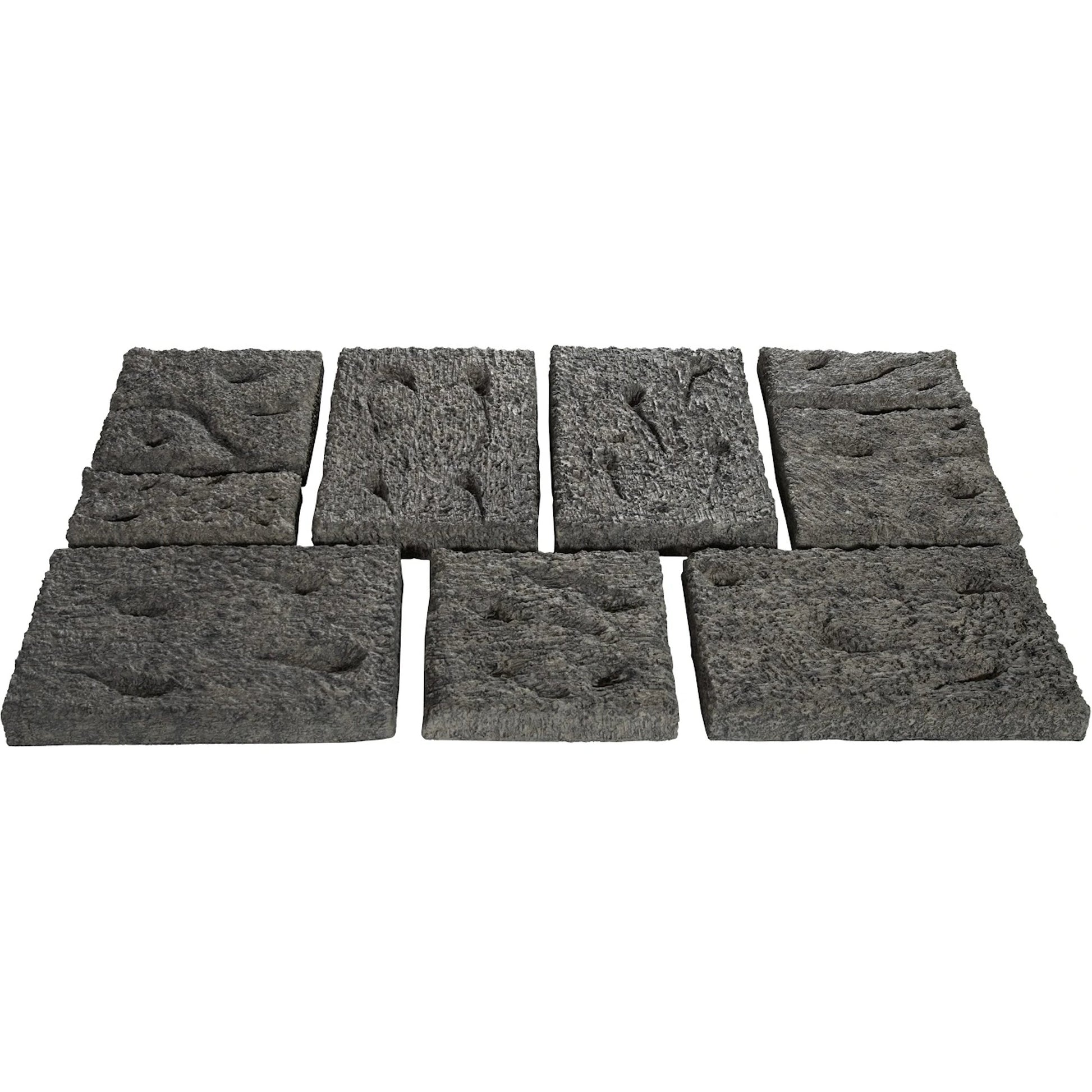 Etched Rock Puzzle Wall Tiles (Set of 9) by Phillips Collection in gray. Made from resin in a modern style.