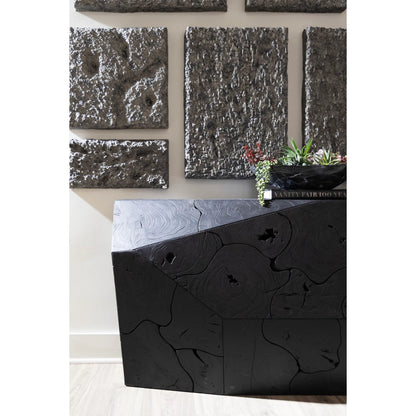 Etched Rock Puzzle Wall Tiles (Set of 9) by Phillips Collection in gray. Made from resin in a modern style.