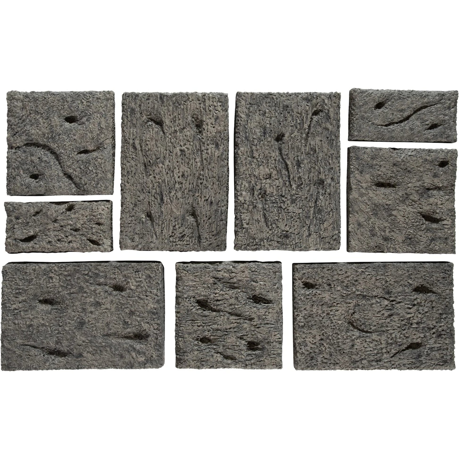 Etched Rock Puzzle Wall Tiles (Set of 9) by Phillips Collection in gray. Made from resin in a modern style.