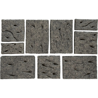 Etched Rock Puzzle Wall Tiles (Set of 9) by Phillips Collection in gray. Made from resin in a modern style.