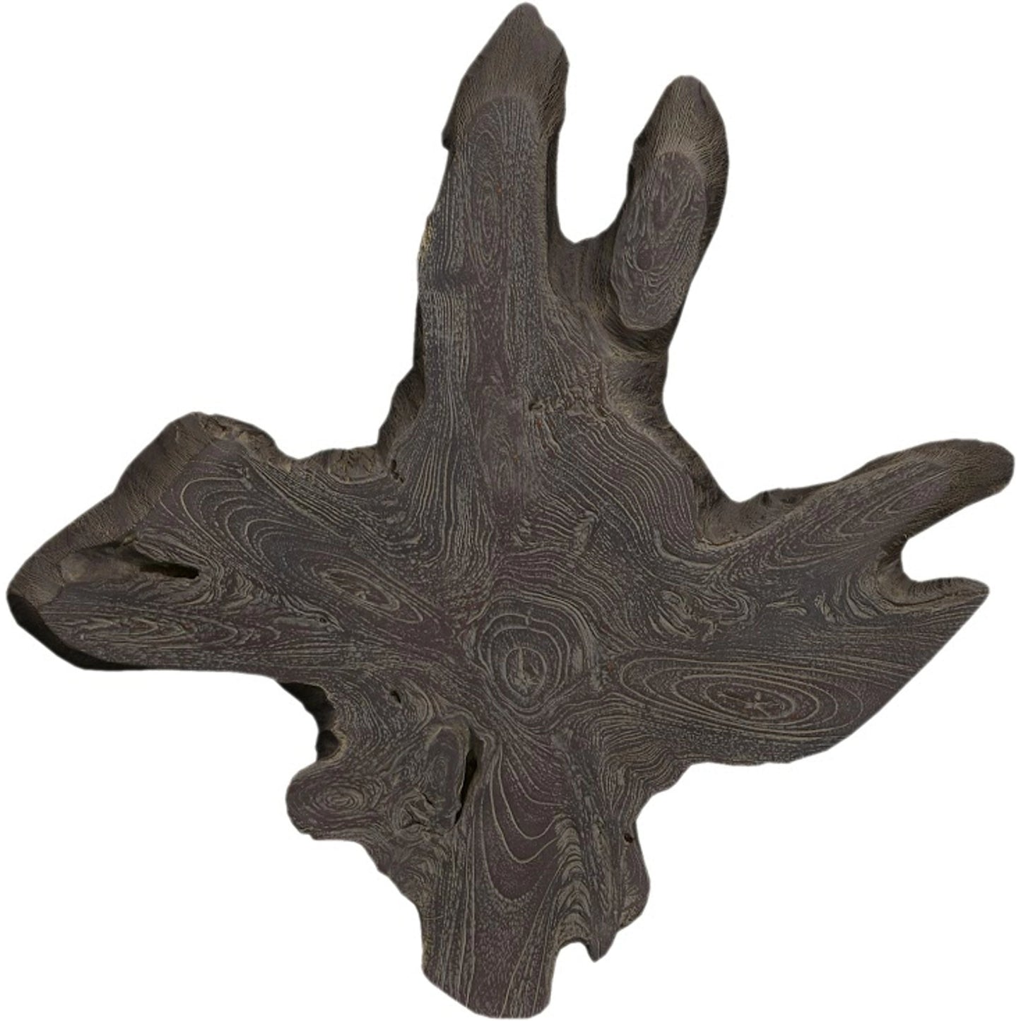 001 SI-2065452 | Primary Silo | Freeform Teak Medium Wall Slice, Dark Gray by Phillips Collection in gray. Made from wood, teak in a rustic style.