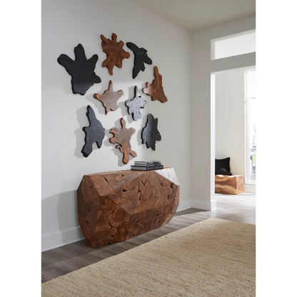 Freeform Teak Large Wall Slice, Natural by Phillips Collection in brown. Made from wood, teak in a rustic style.