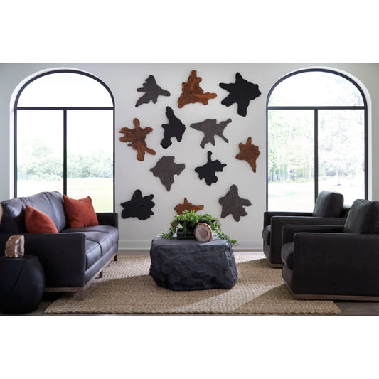 Freeform Teak Large Wall Slice, Dark Gray by Phillips Collection in gray. Made from wood, teak in a rustic style.