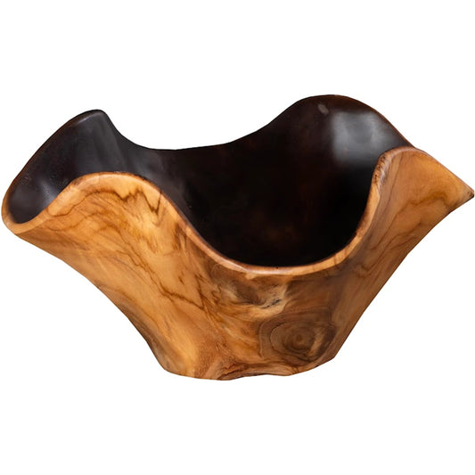 Teak Brown/Black Wood Bowl by Phillips Collection in natural. Made from wood, teak in a unique style.