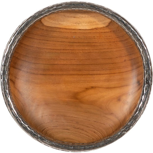Teak Wood Bowl Wall Art by Phillips Collection in brown, silver and natural. Made from wood, metal in a unique style.