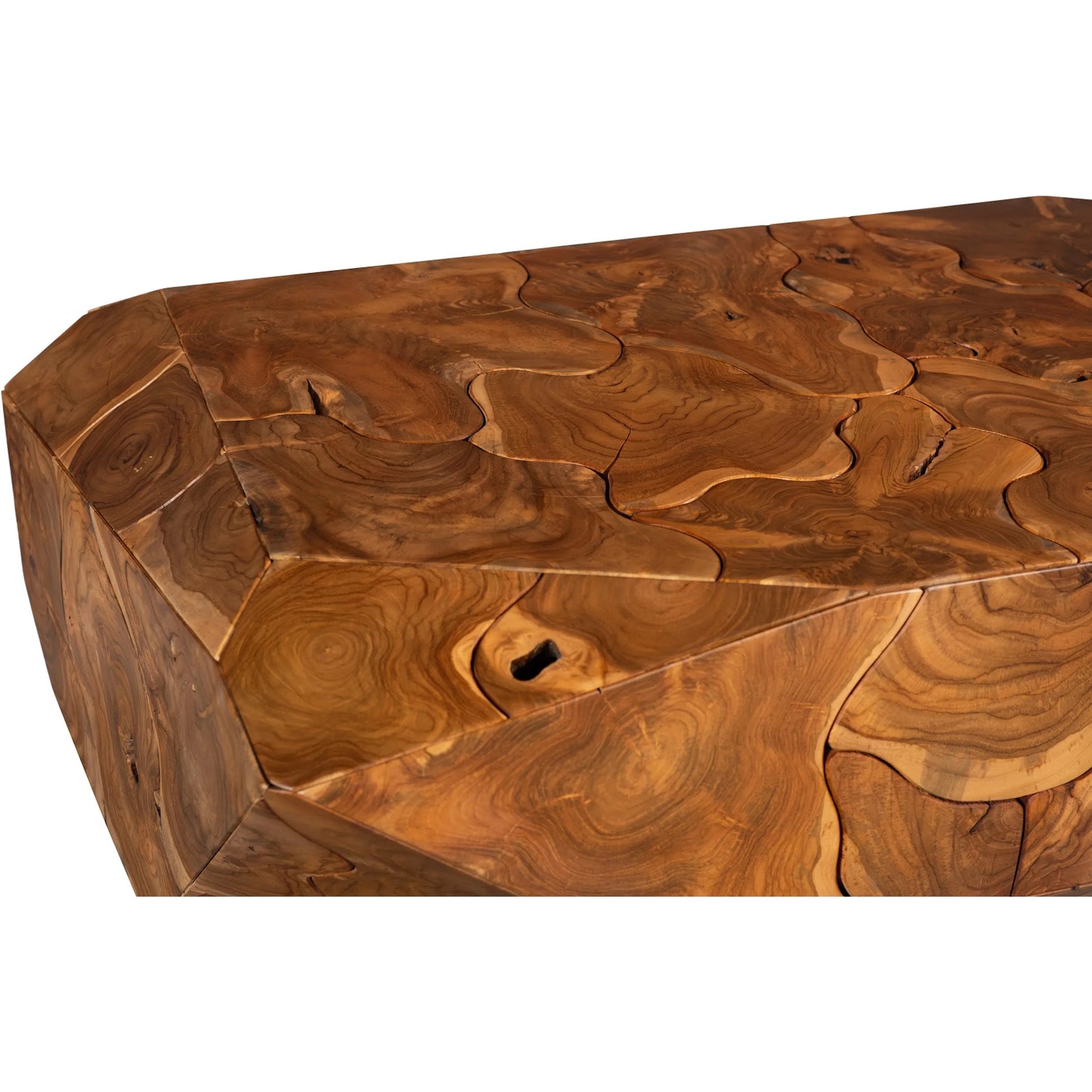 Prism Coffee Table by Phillips Collection. Made from wood, teak in a unique style.