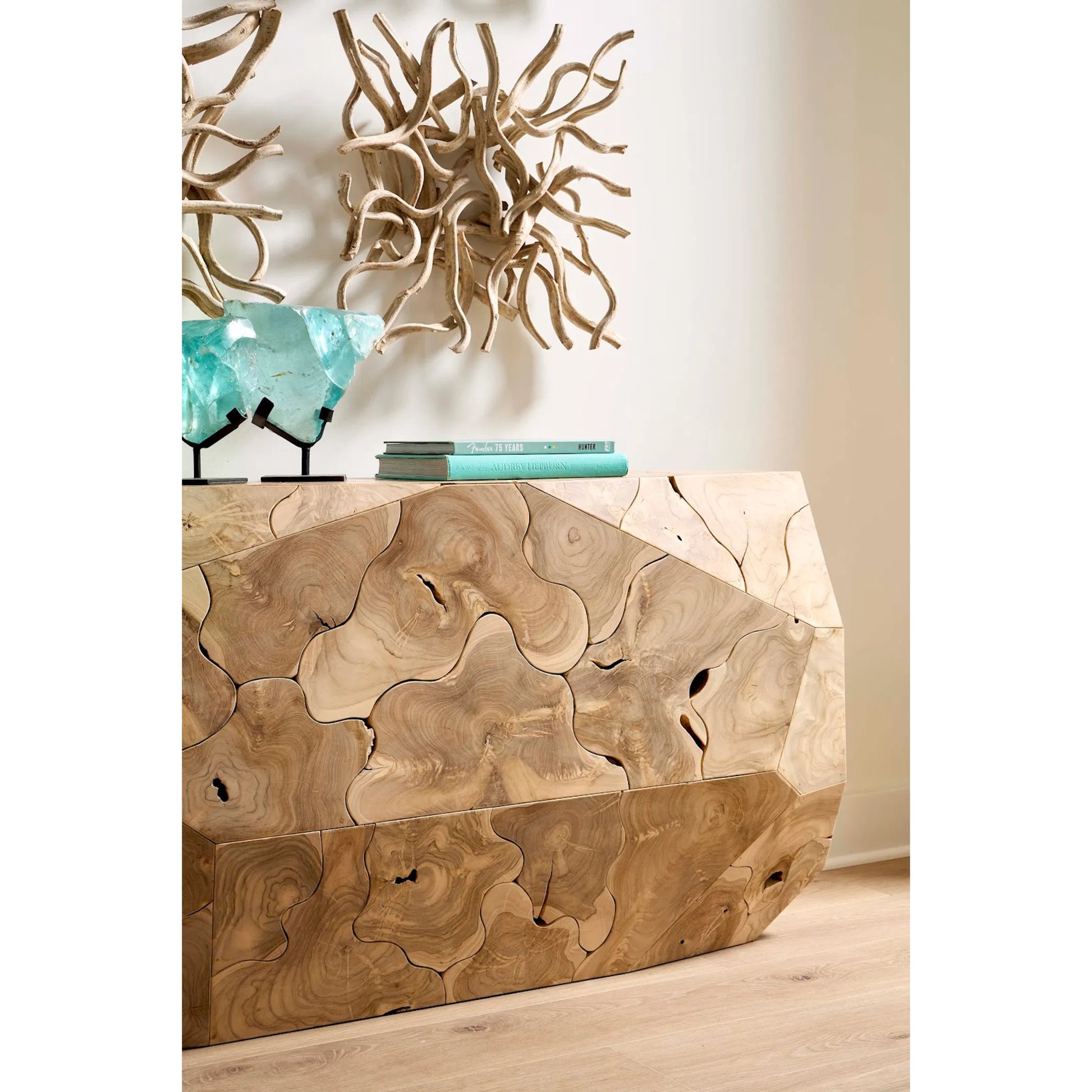 Prism Console Table by Phillips Collection. Made from unique in a rustic style.