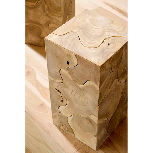 Teak Slice Pedestal by Phillips Collection. Made from unique in a eclectic & global style.