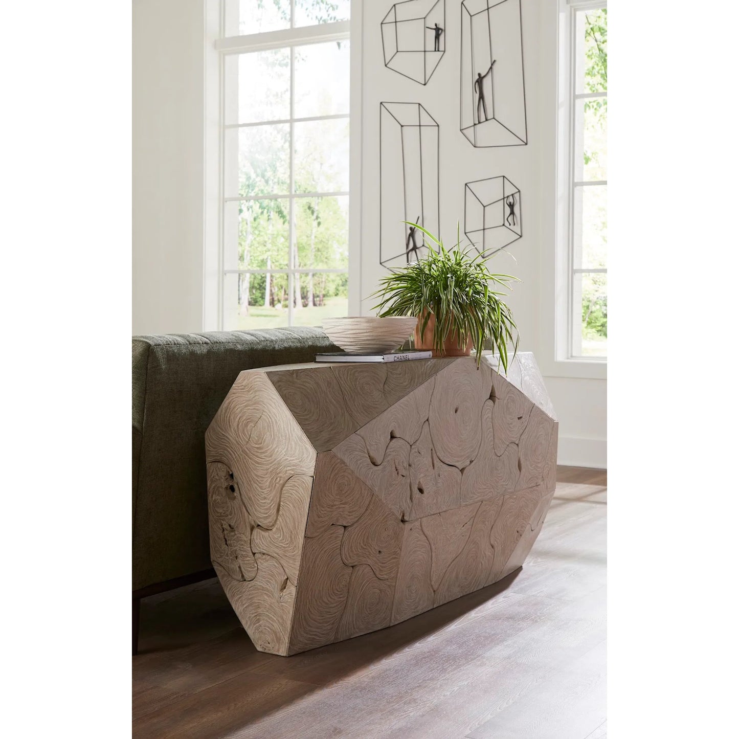000 SI-2299790 | Lifestyle | Prism Console Table Oat by Phillips Collection in beige. Made from wood in a transitional style.