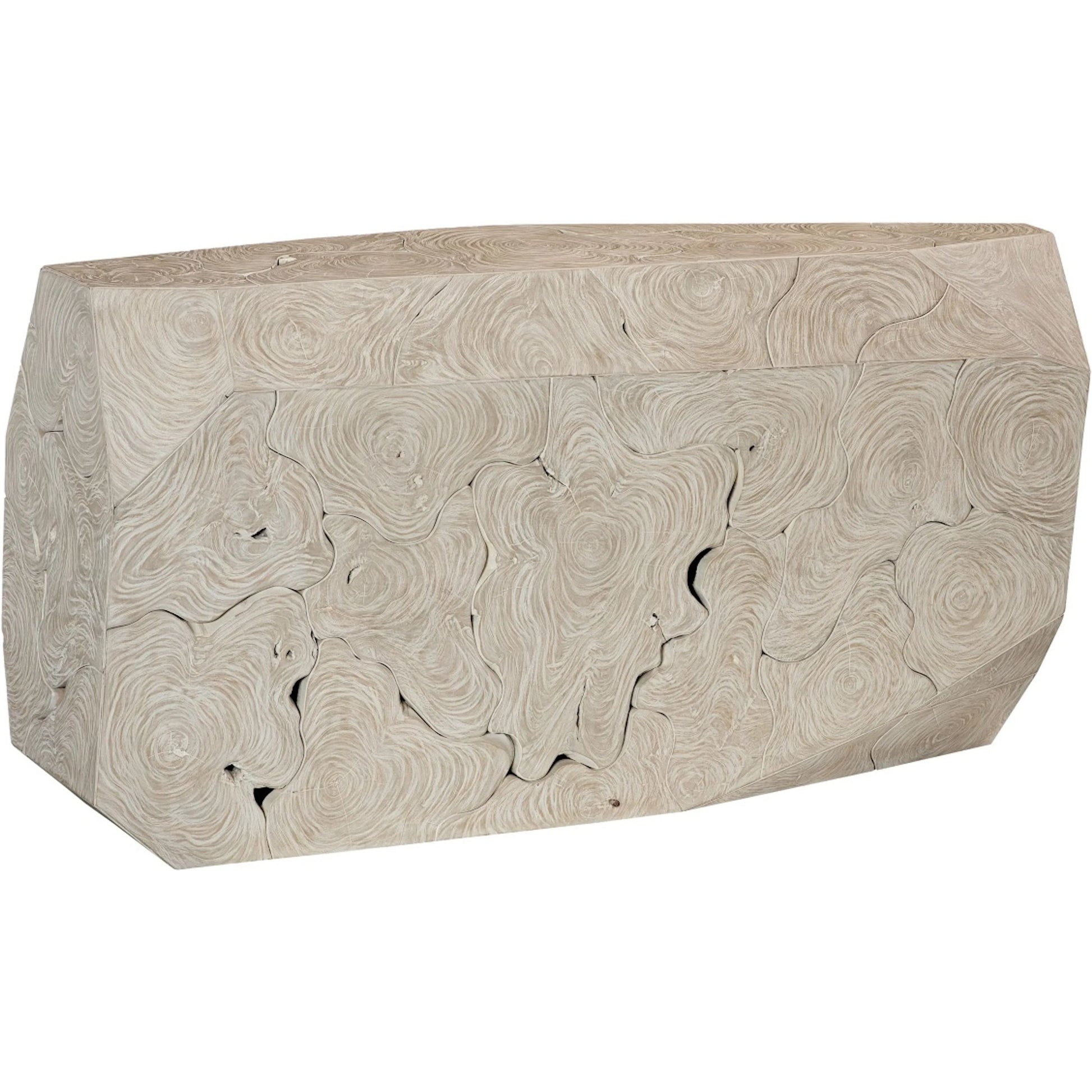 Prism Console Table Oat by Phillips Collection in beige. Made from wood in a transitional style.