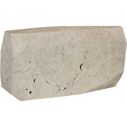 Prism Console Table Oat by Phillips Collection in beige. Made from wood in a transitional style.