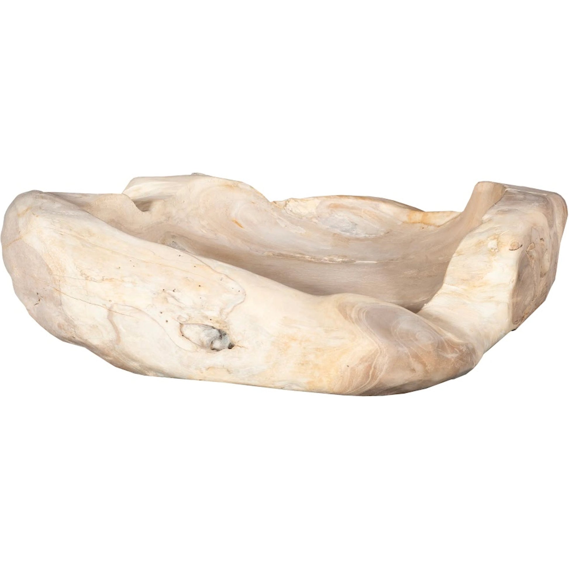 Wood Bowl by Phillips Collection in beige and bleached. Made from wood in a cottage & farmhouse style.