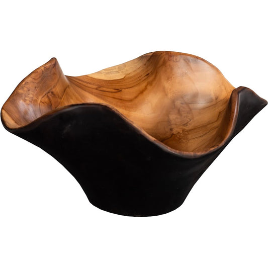 Teak Brown/Black Wood Bowl by Phillips Collection in natural. Made from wood, teak in a unique style.