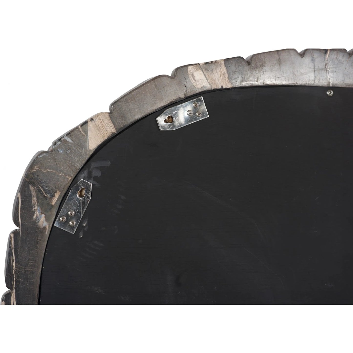 002 SI-2527701 | Closeup | Stacked Pebble Petrified Mirror by Phillips Collection in beige, black. Made from glass, petrified wood in a unique style.