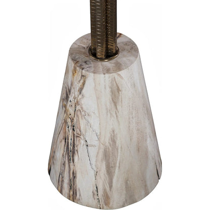 Erva Side Table by Phillips Collection in beige, black, brown, off white. Made from metal, petrified wood, stone in a unique style.