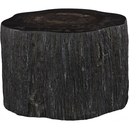 Chaka Petrified Coffee Table by Phillips Collection in black. Made from petrified wood fiberglass, resin in a unique style.