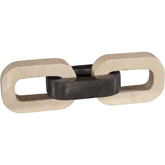 Marble Triple Link Chain by Phillips Collection in beige, black. Made from stone in a unique style.
