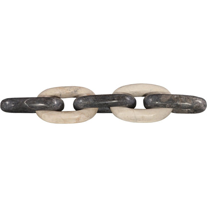 Marble Quad Link Chain by Phillips Collection in beige, black. Made from stone in a unique style.