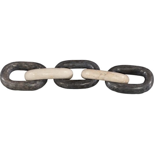 Marble Quad Link Chain by Phillips Collection in beige, black. Made from stone in a unique style.