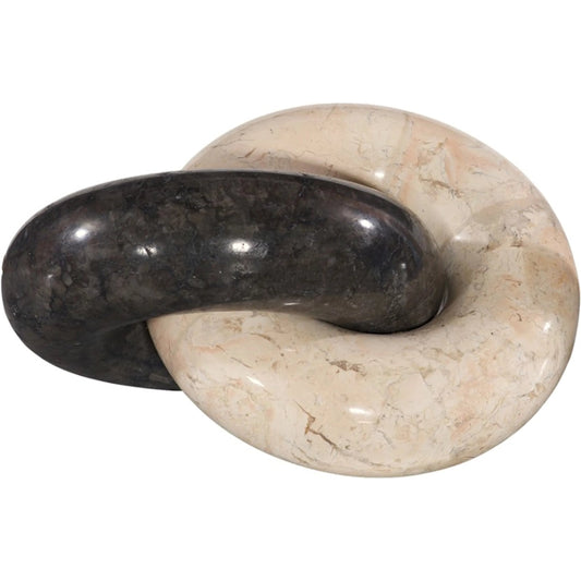 Marble Double Link Chain by Phillips Collection in beige, black. Made from stone in a unique style.