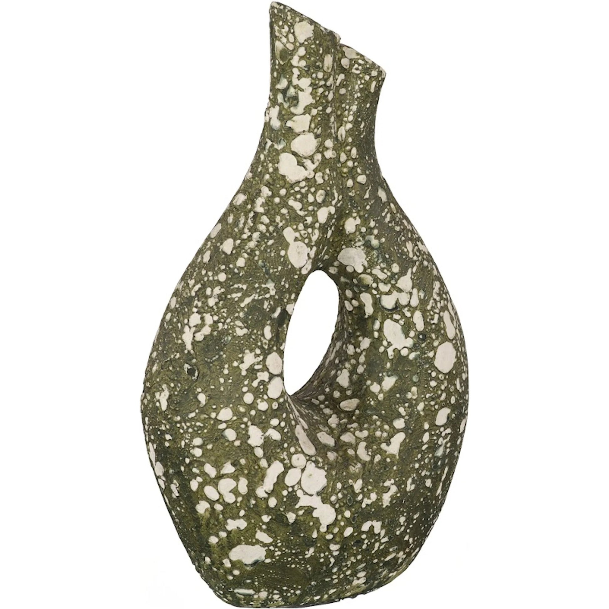 Oil Vase by Phillips Collection in olive, white. Made from unique in a unique style.