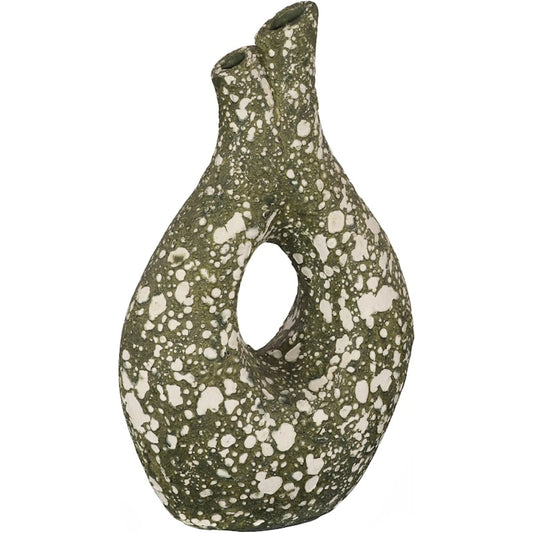 Oil Vase by Phillips Collection in olive, white. Made from unique in a unique style.