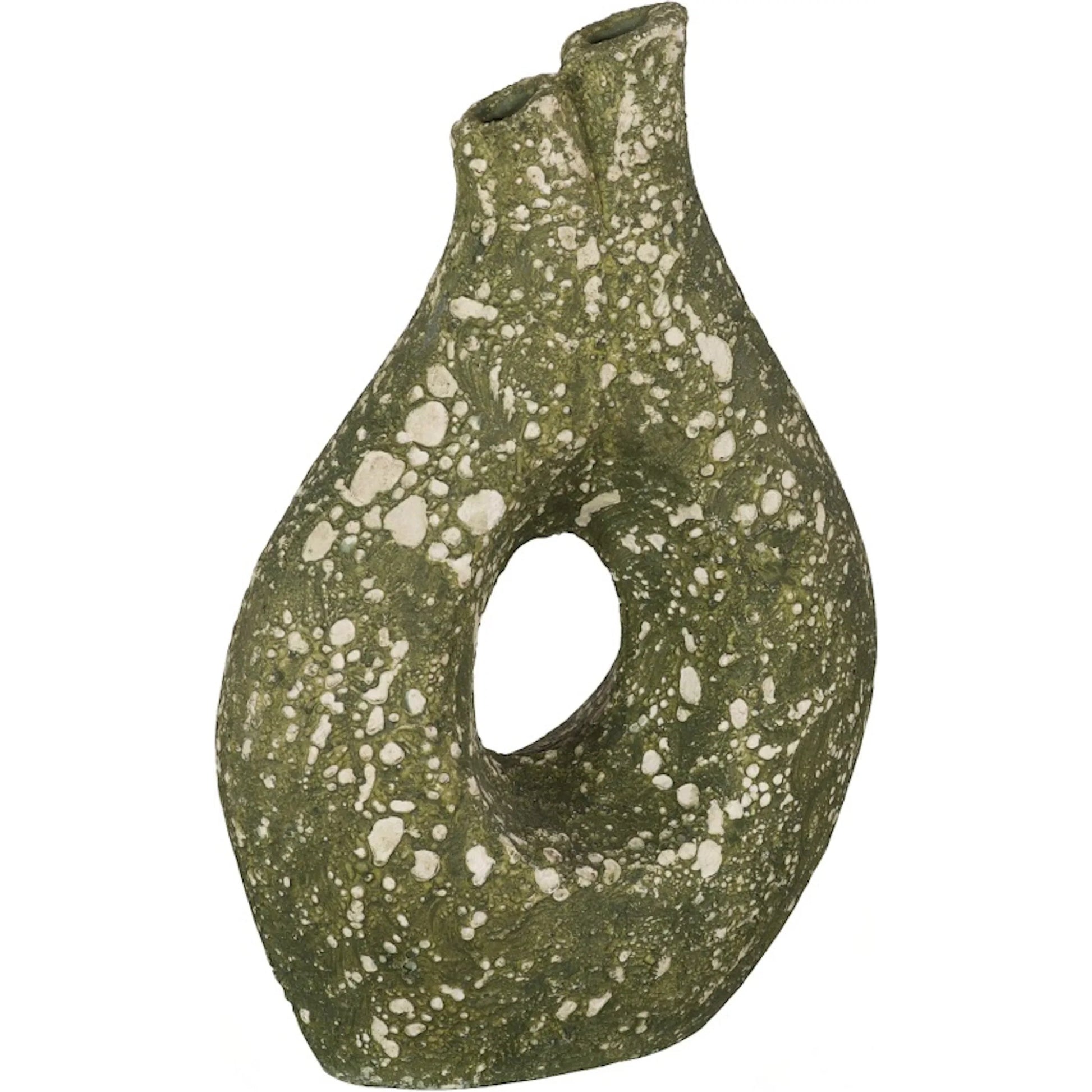 Oil Vase by Phillips Collection in olive, white. Made from unique in a unique style.