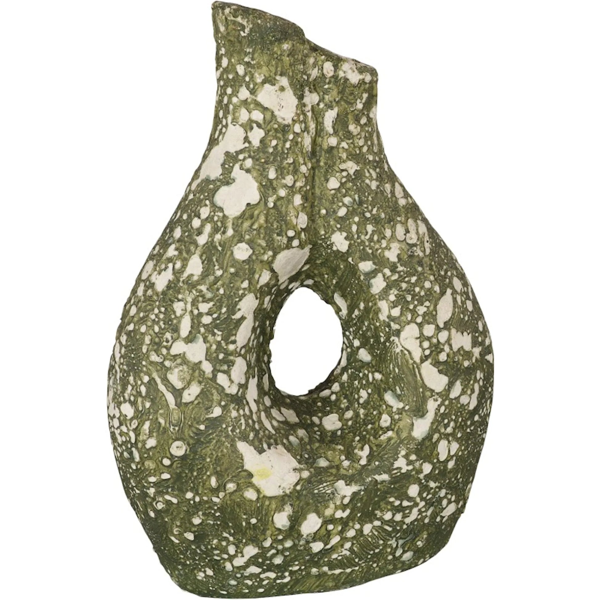 Oil Vase by Phillips Collection in olive, white. Made from unique in a unique style.