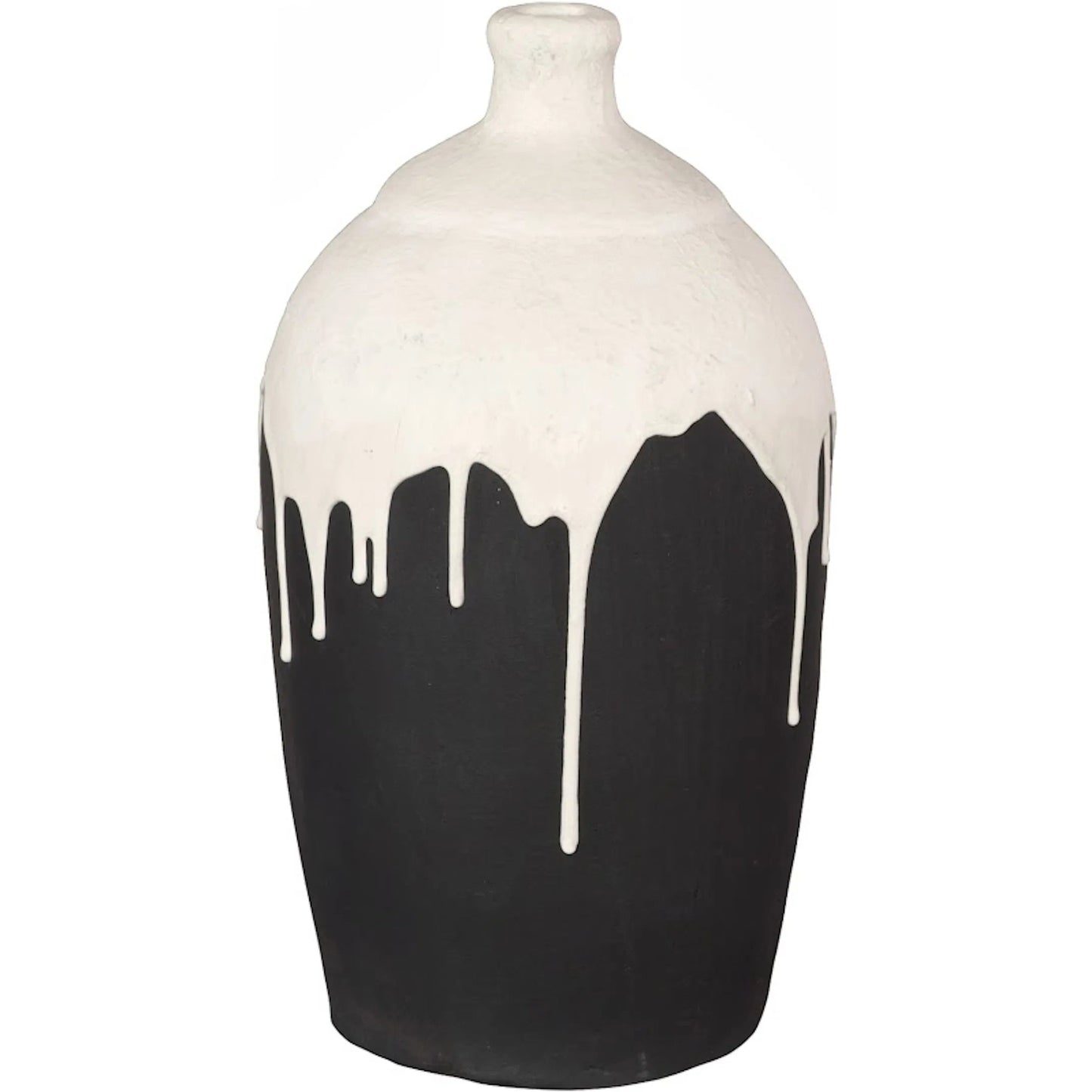 002 SI-2527684 | Additional Silo | Porcelain Drip Short Vase by Phillips Collection in black, white. Made from concrete in a unique style.
