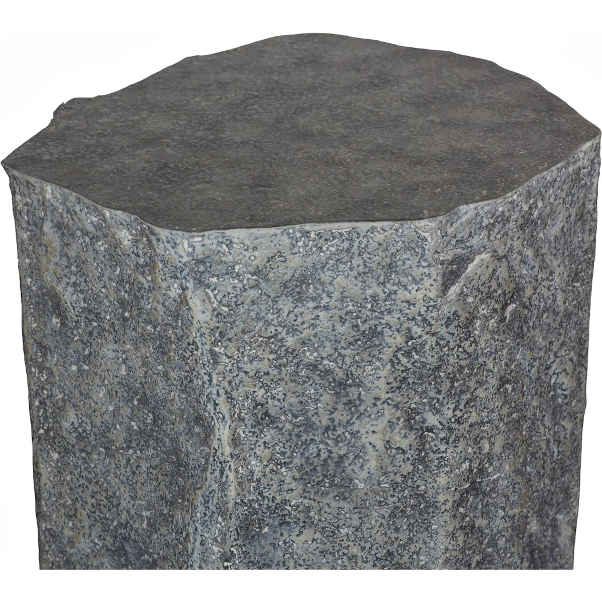 Splinter Stone Pedestal by Phillips Collection in gray. Made from resin, stone composite in a unique style.
