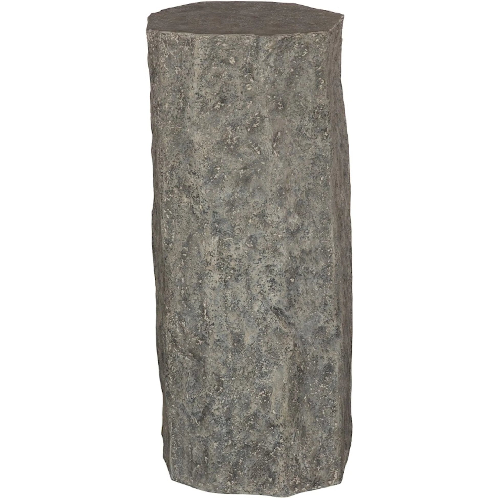Splinter Stone Pedestal by Phillips Collection in gray. Made from resin, stone composite in a unique style.