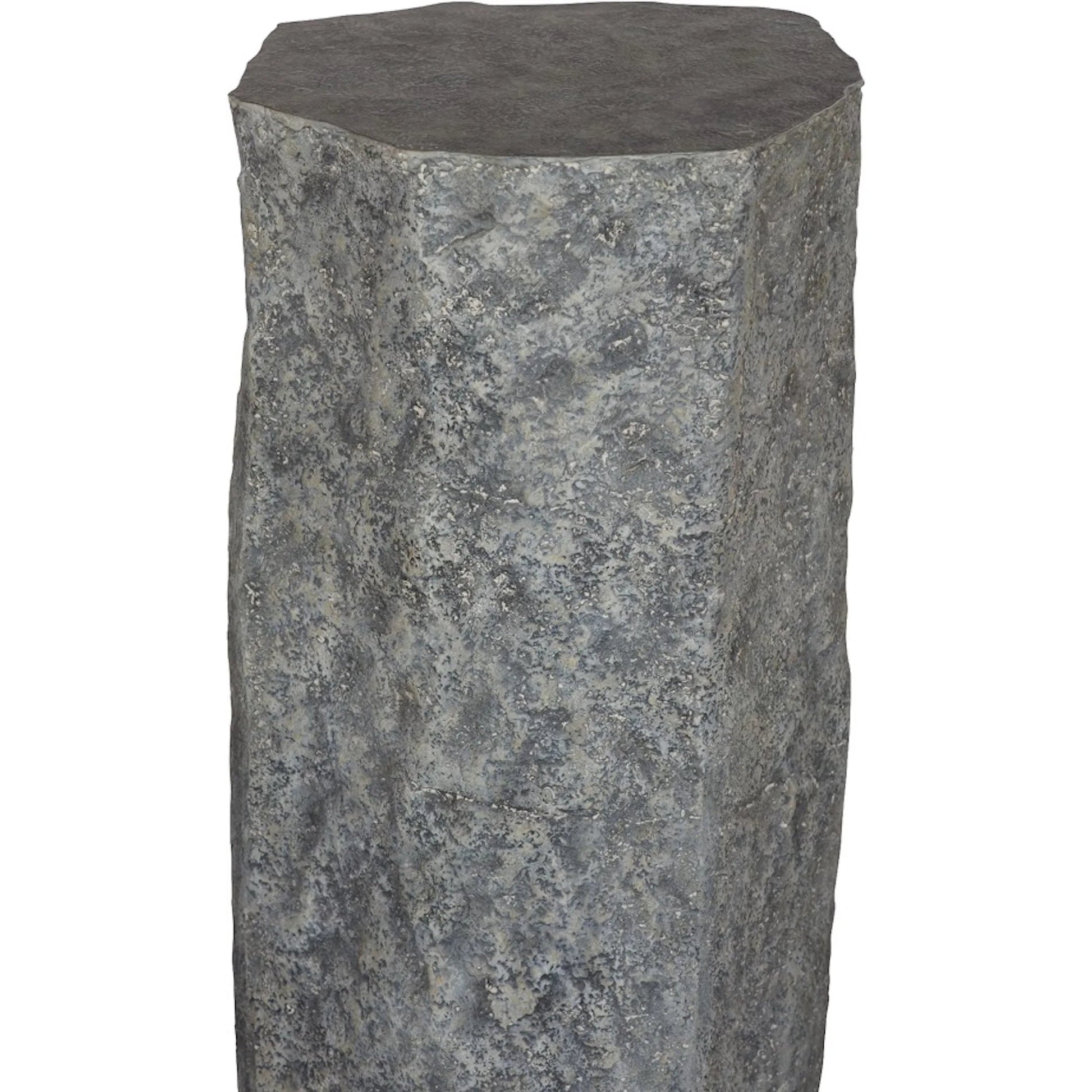 Splinter Stone Pedestal by Phillips Collection in gray. Made from resin, stone composite in a unique style.