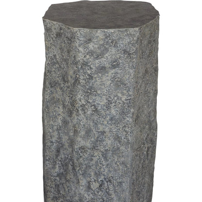 Splinter Stone Pedestal by Phillips Collection in gray. Made from resin, stone composite in a unique style.