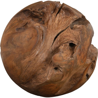 Natural Teak Wood Ball by Phillips Collection in brown. Made from unique in a eclectic & global style.