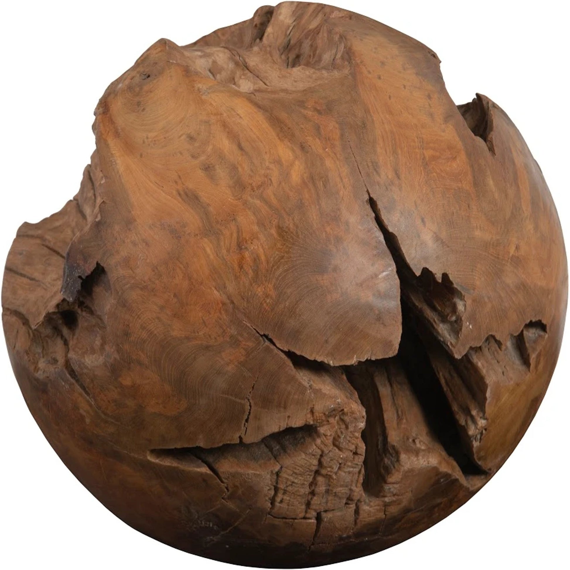 Natural Teak Wood Ball by Phillips Collection in brown. Made from unique in a eclectic & global style.