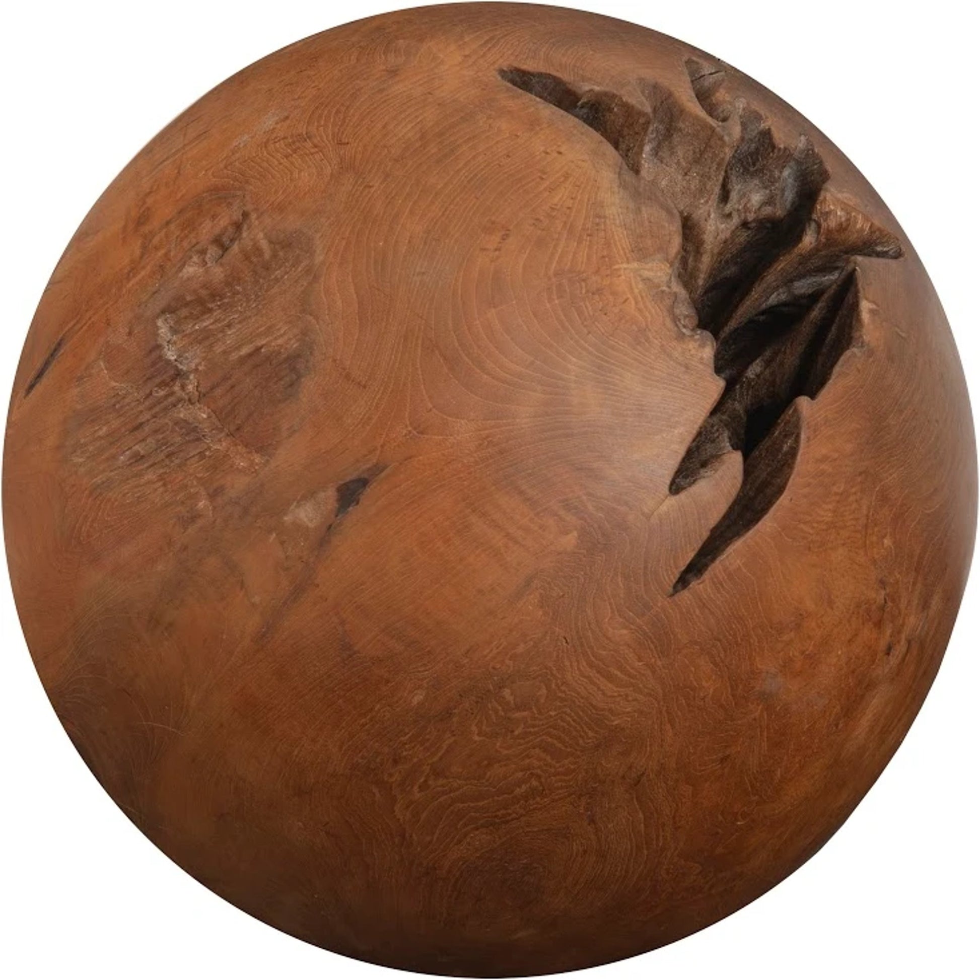 Natural Teak Wood Ball by Phillips Collection in brown. Made from unique in a eclectic & global style.