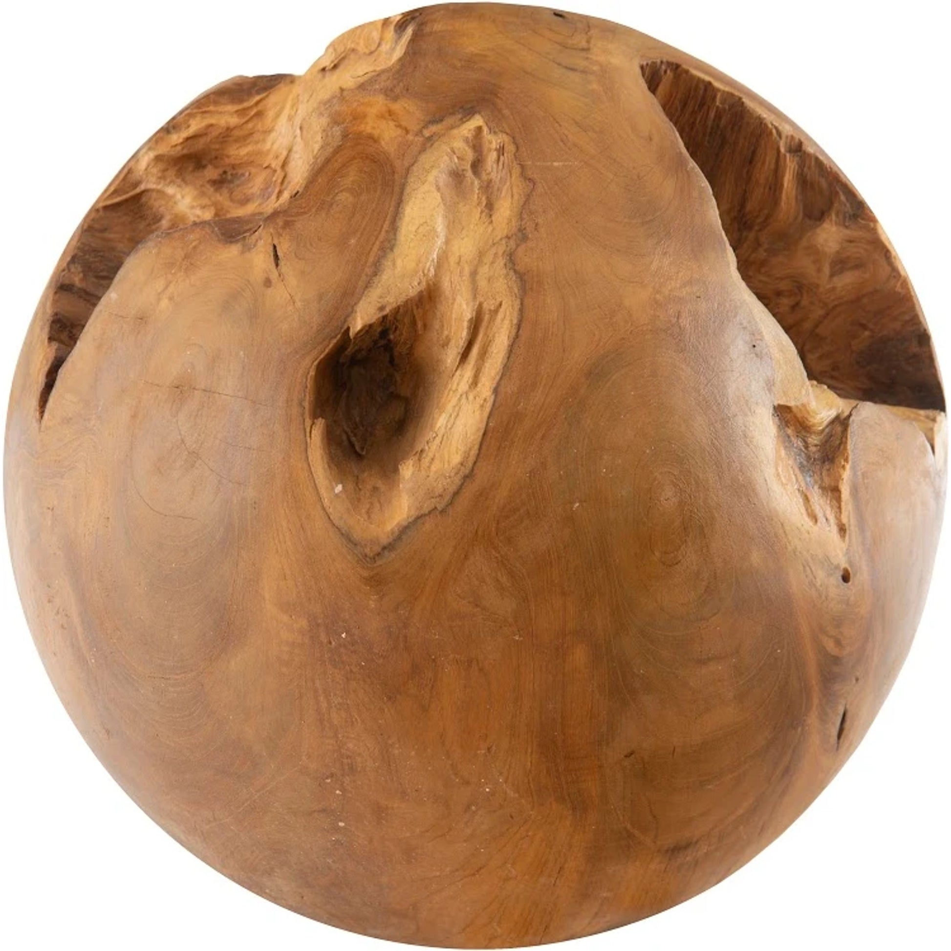 Natural Teak Wood Ball by Phillips Collection in brown. Made from unique in a eclectic & global style.