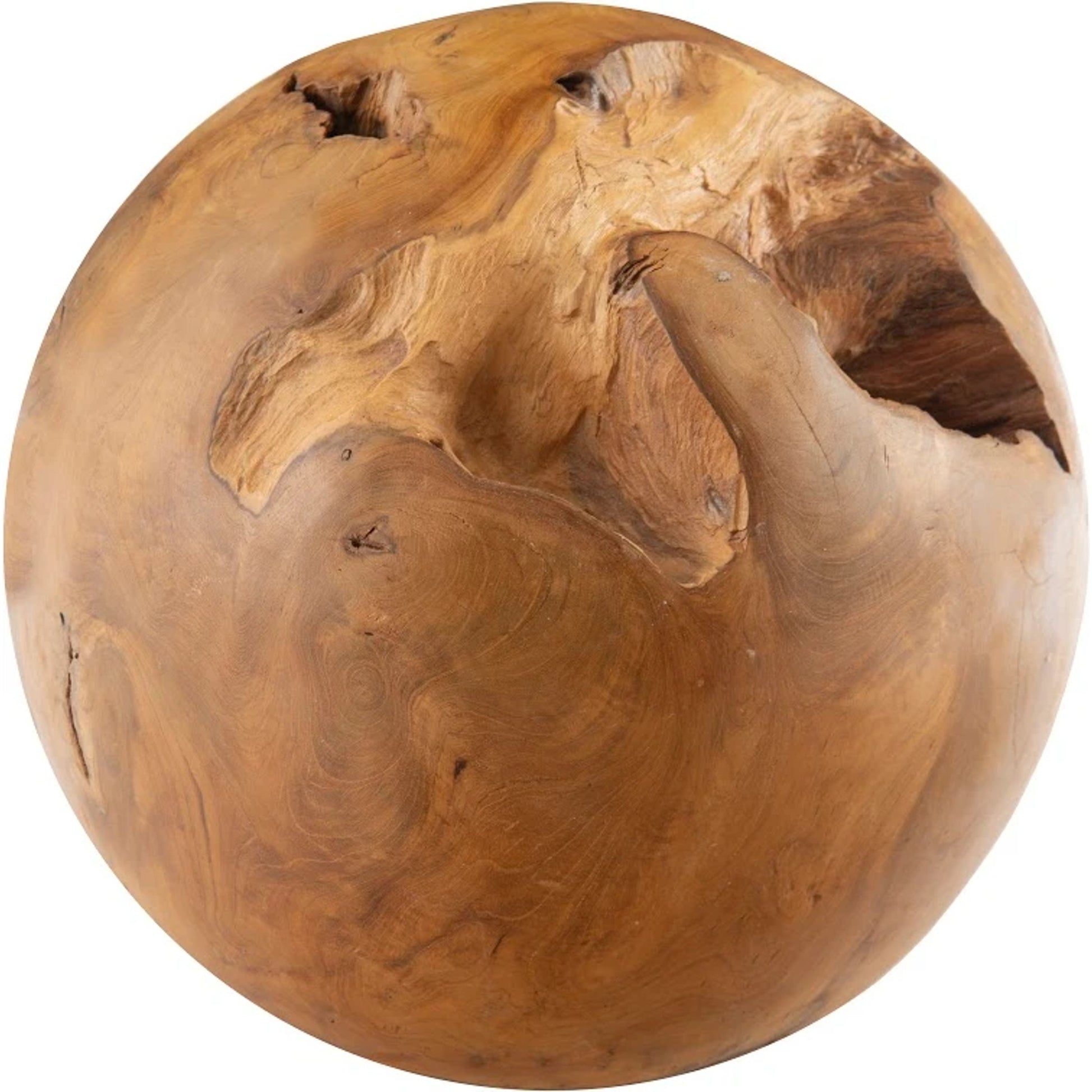 Natural Teak Wood Ball by Phillips Collection in brown. Made from unique in a eclectic & global style.