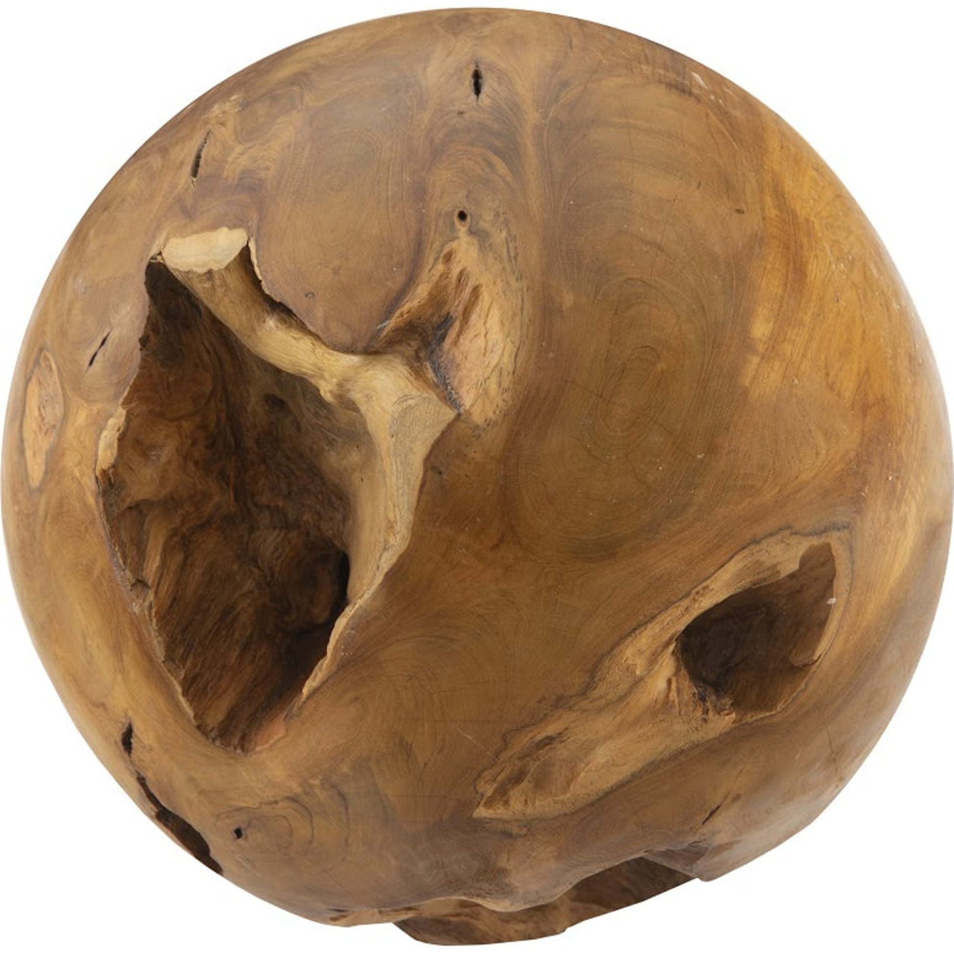 Natural Teak Wood Ball by Phillips Collection in brown. Made from unique in a eclectic & global style.