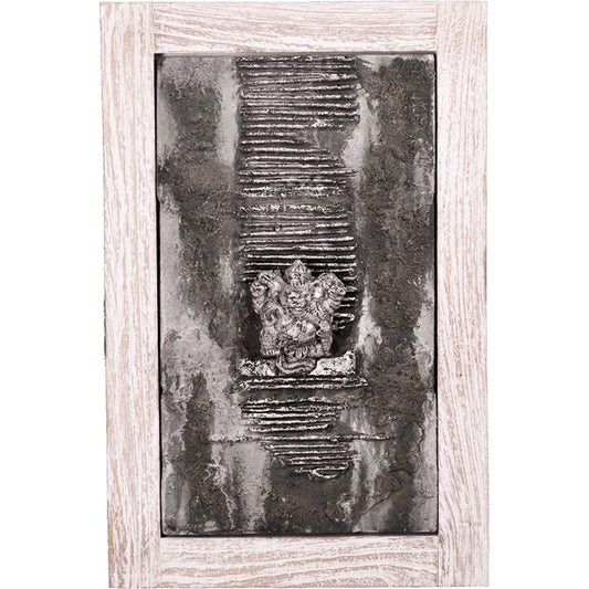 Ganesha Head Lava Relief by Phillips Collection in silver, gray. Made from ceramic wood in a eclectic & global style.
